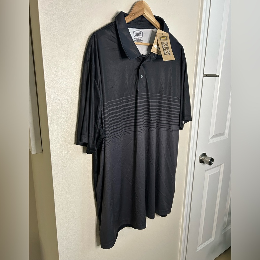 NWT Foundry Supply Co. Everyday Odor Control Casual Black Gray Polo Size 3XL - Picture 2 of 7